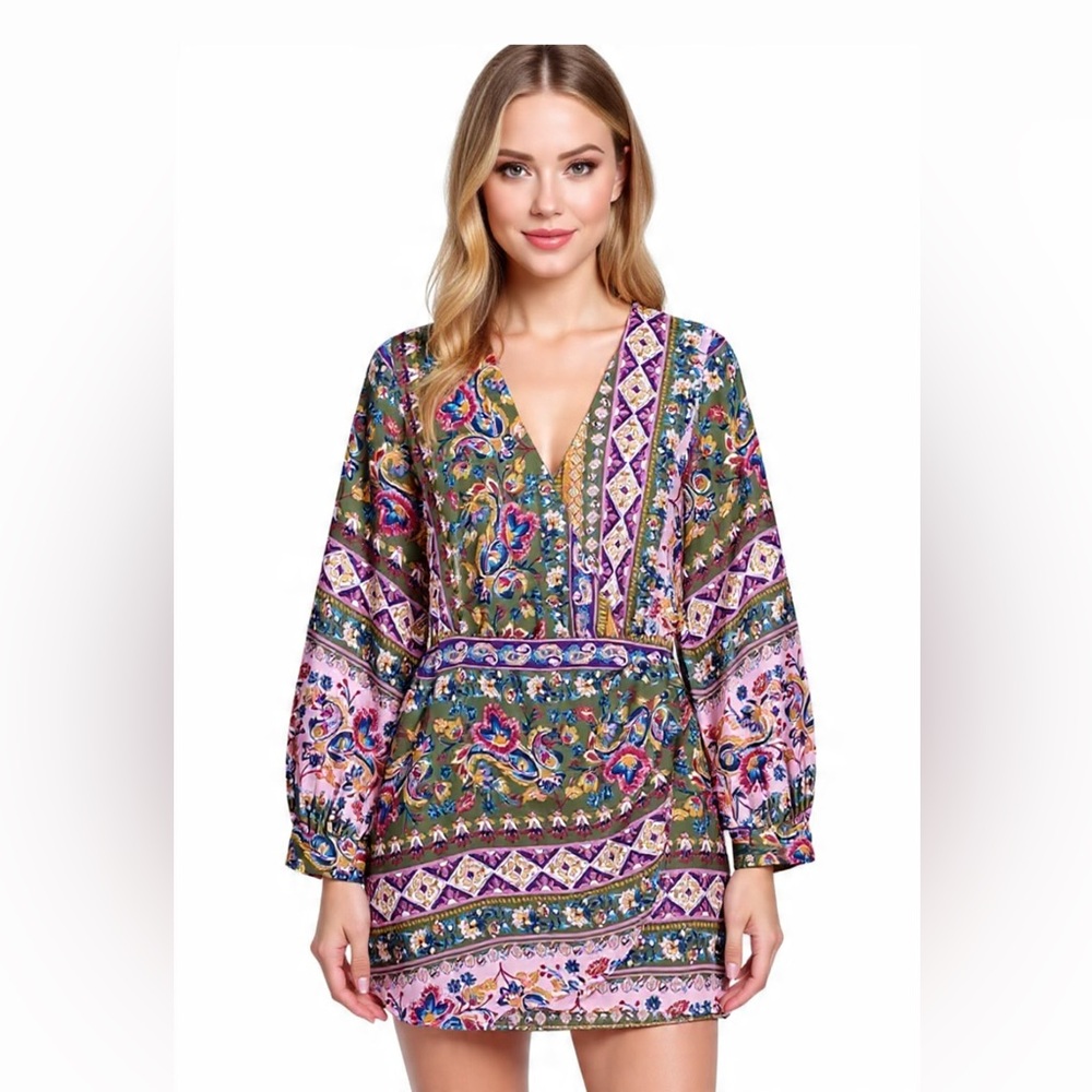 Zara Multicolor Floral Pattern Dress